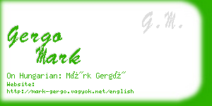 gergo mark business card